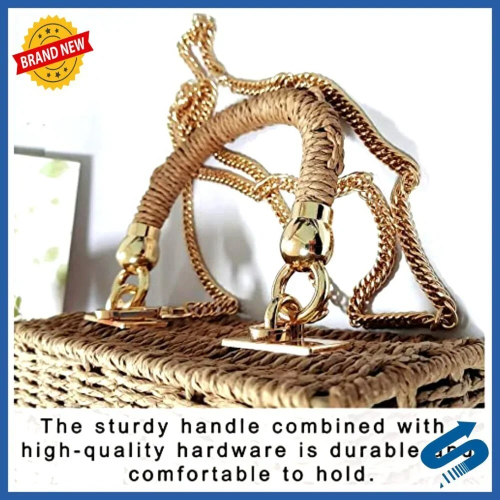 Straw Woven Tote Shoulder Bag Boho Chic Beach Vacation Crossbody Handbag